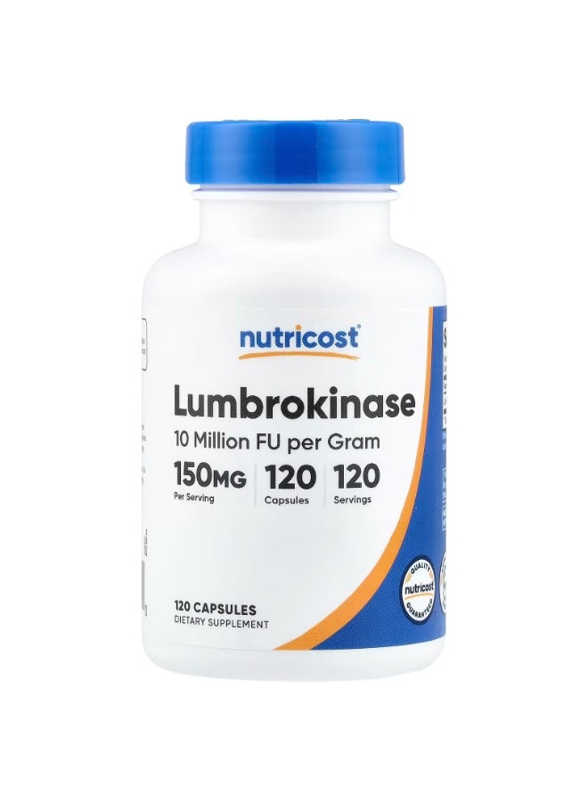 Nutricost, Lumbrokinase, 150 mg, 120 Capsules - Image 1